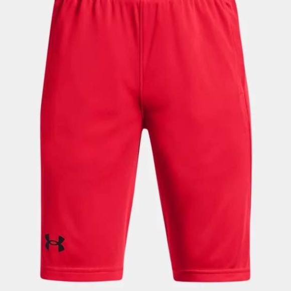 BRAND NEW youth boy under armour velocity red shorts size L (with pockets) - Picture 1 of 7